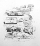 (image for) Denis Hulme, OBE by John Napier Hill - Signed by Denny Hulme