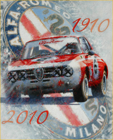(image for) 2010 Barcelona Auto Retro Event Poster: 100 Years of Alfa Romeo